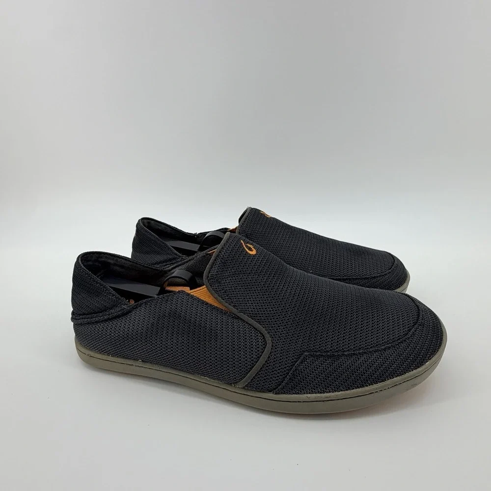 Olukai Nohea Mesh Mens 10 Dark Shadow Slip On Casual Sneaker Loafers 10188-4242